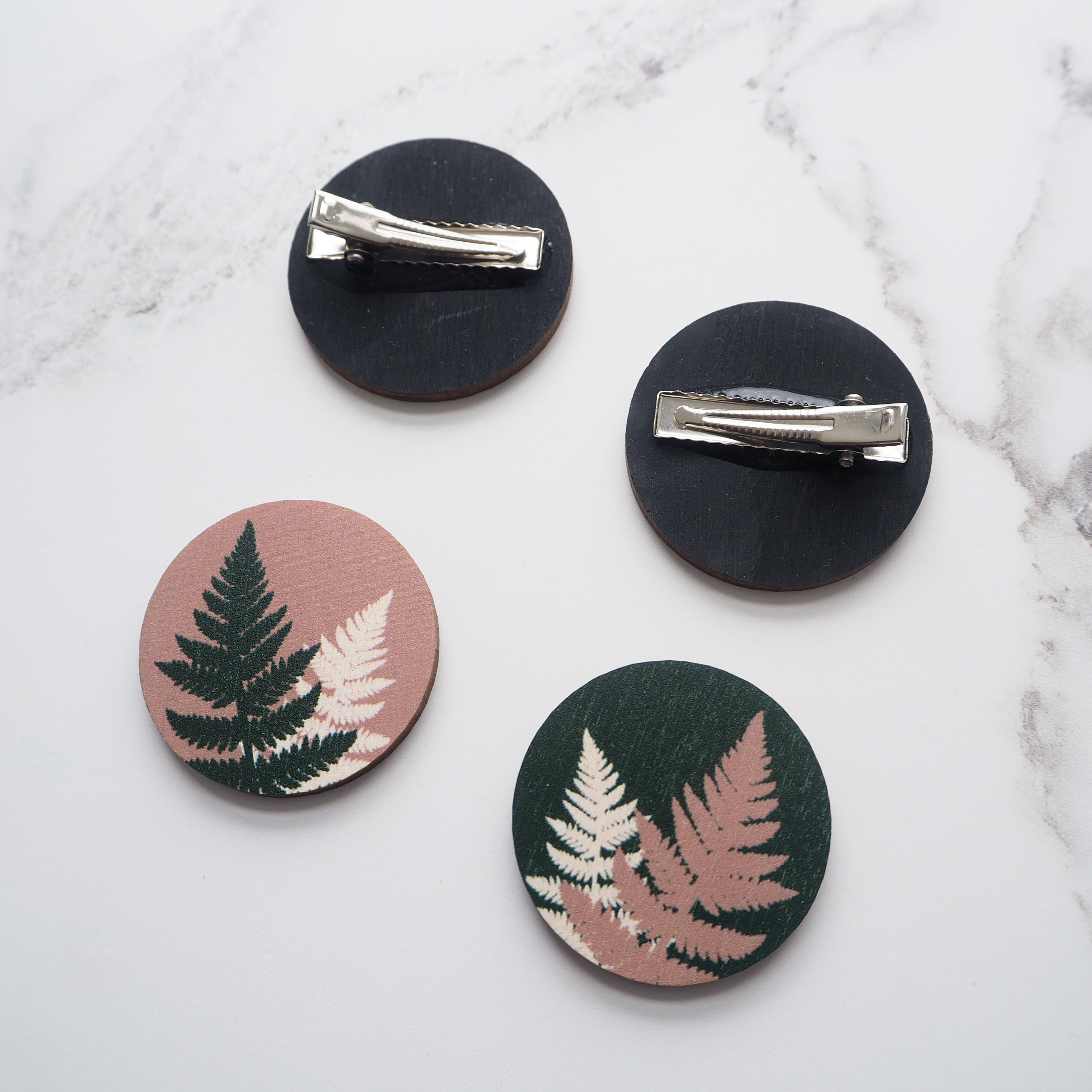 Fern Hair Clip Set - Leaf Clips Barrette Botanical Accessories Pins Mini