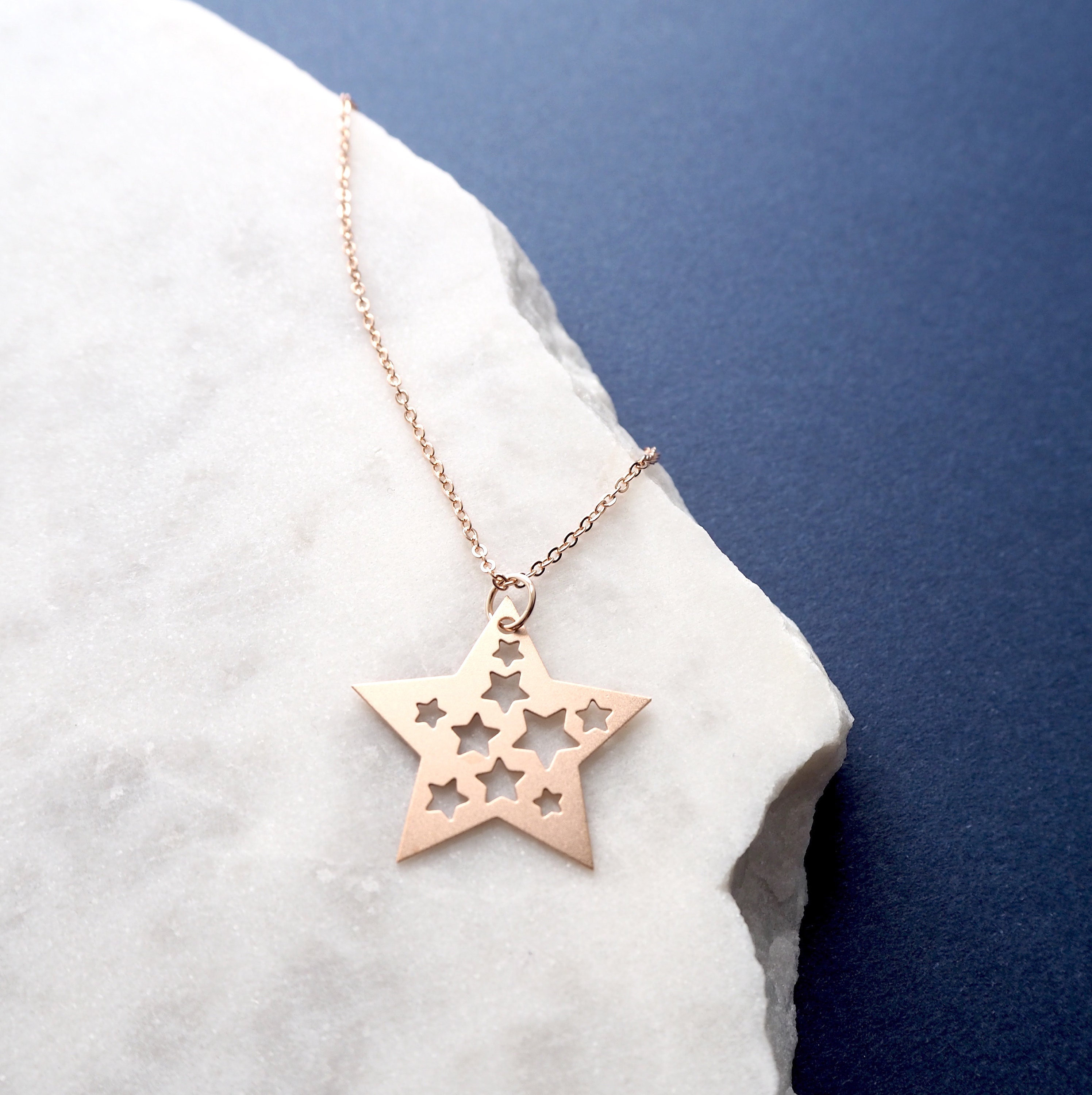 star Necklace - Rose Gold Pendant Celestial Gift Jewellery Zodiac