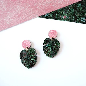 Monstera Leaf Drop Earrings – Tropical Statement Jewellery
