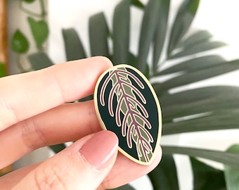 Maranta Leaf Enamel Pin – House Plant Lover Gift