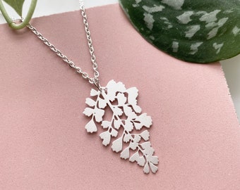 Silver Maidenhair Fern Necklace - Leaf Pendant - Fern Jewellery - Fern Necklace - Silver Leaf Jewellery - Plant Necklace - Gift For Her