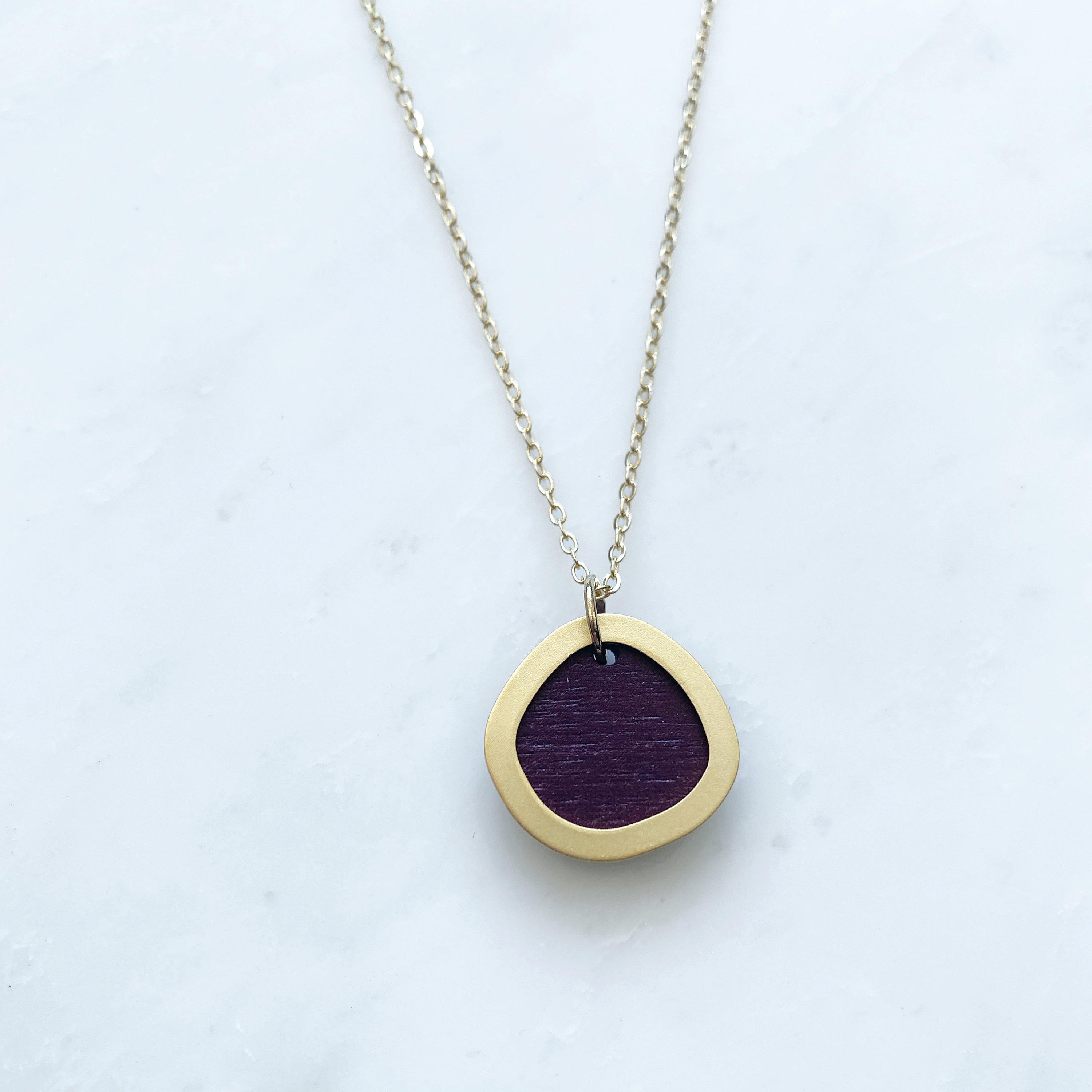 Berry & Gold Circle Geometric Necklace
