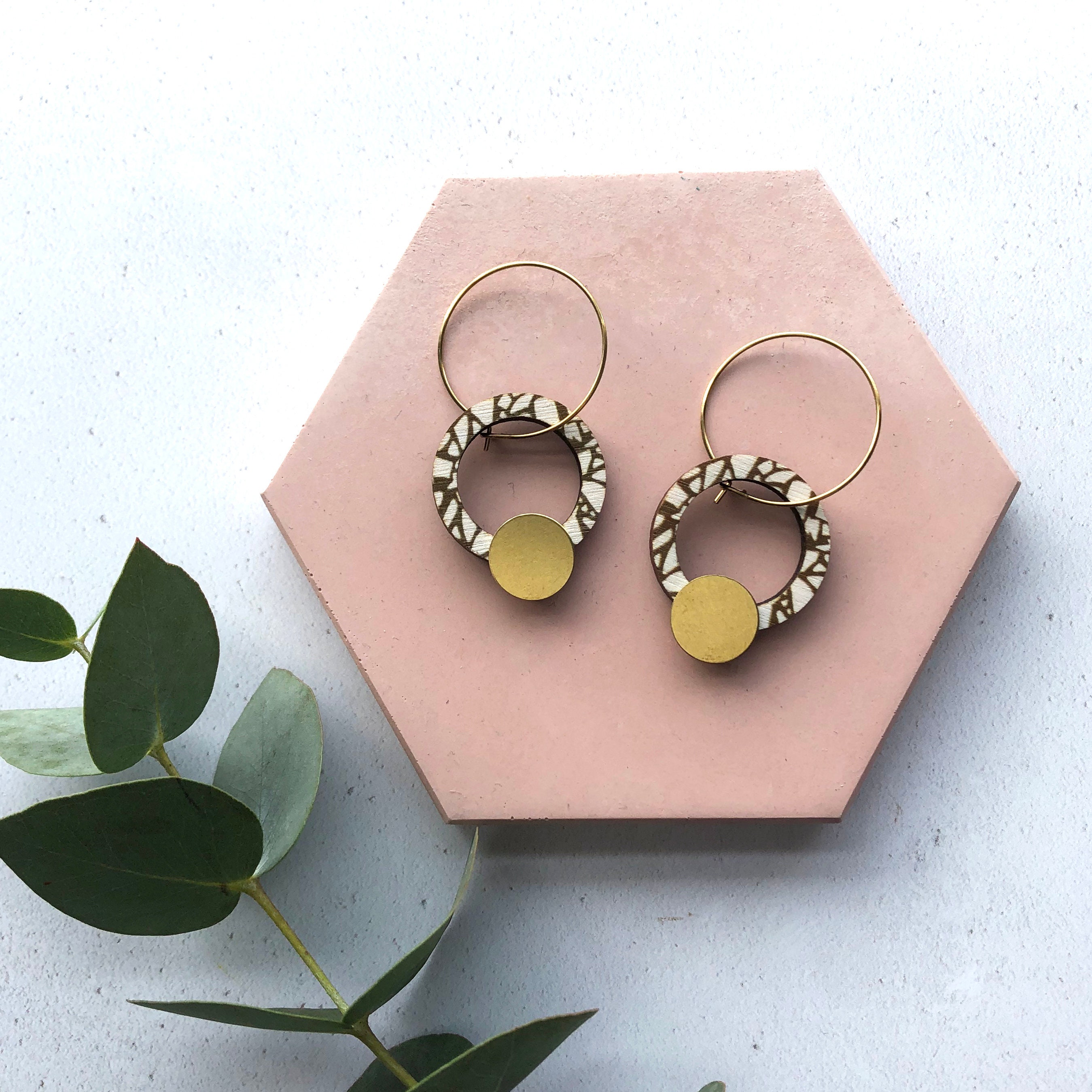 Minimal Terrazzo Circle Hoops