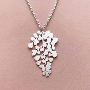 Silver Maidenhair Fern Necklace Leaf Pendant Fern Jewellery Fern Necklace Silver Leaf Jewellery Plant Necklace Gift For Her image 5