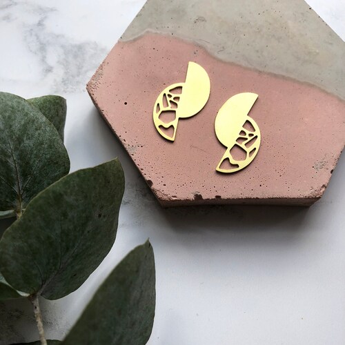 Initial M Stud Earrings Gold or Silver Personalized Alphabet Etsy