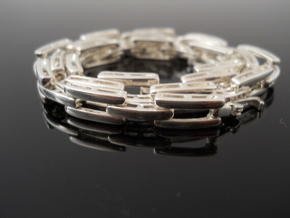 Bar Link Necklace, Silver Necklace, 16 Inch Neckla