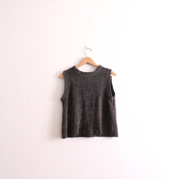 Charcoal Chenille 90s Sweater Vest