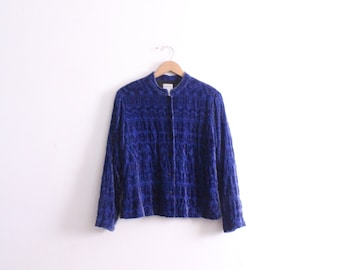 Lapis Lazuli Embroidered Velvet Jacket