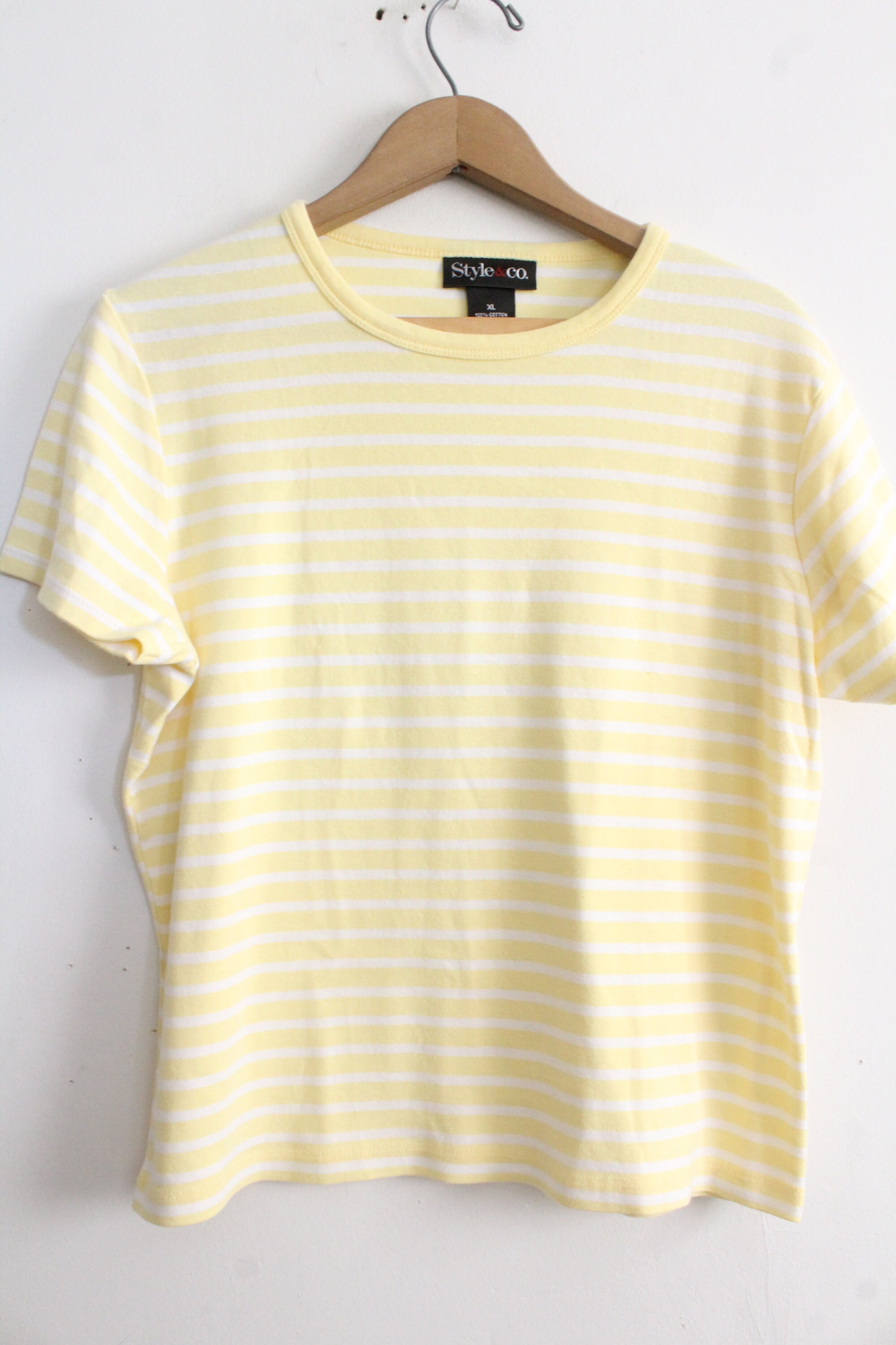 Yellow Striped Basic Tee - Etsy