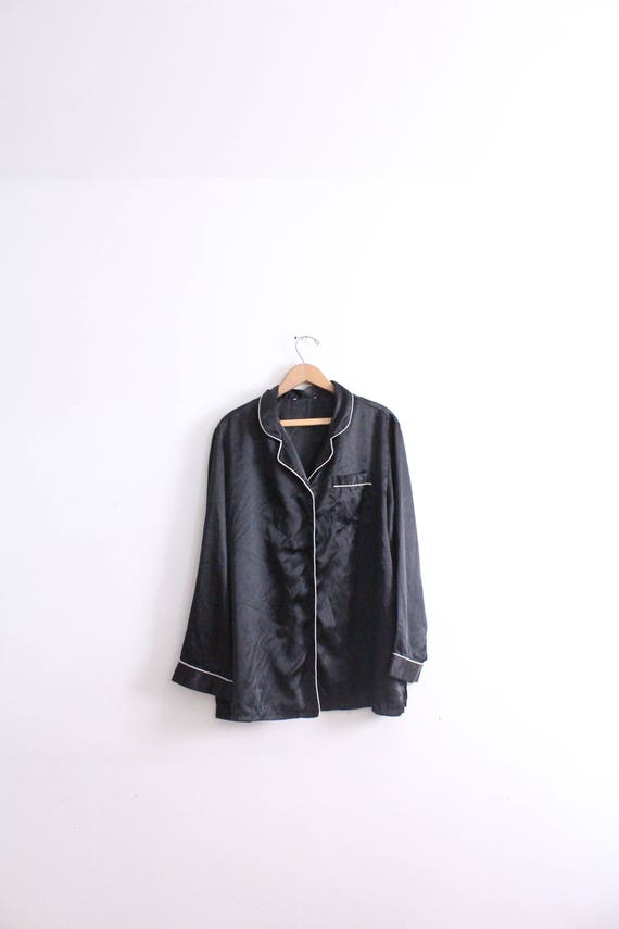 Silky Black Pajama Blouse