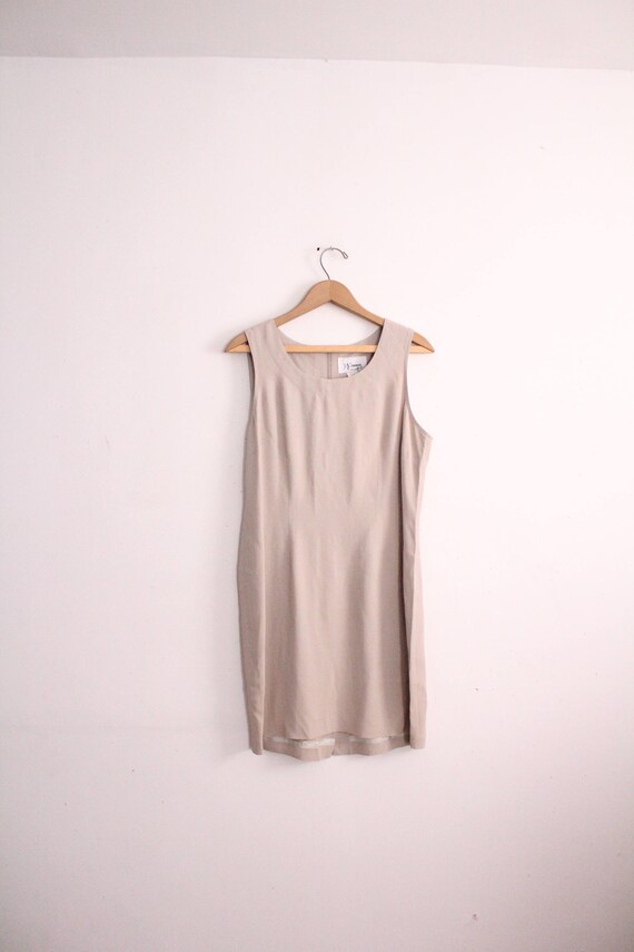 Minimal Beige 90s Mini Dress