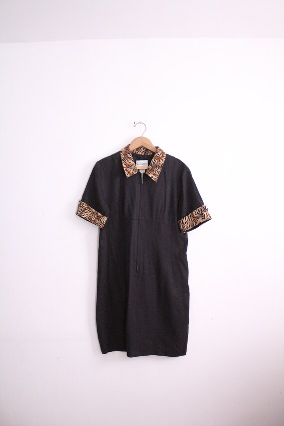 New Wave Cheetah Collar Shift Dress