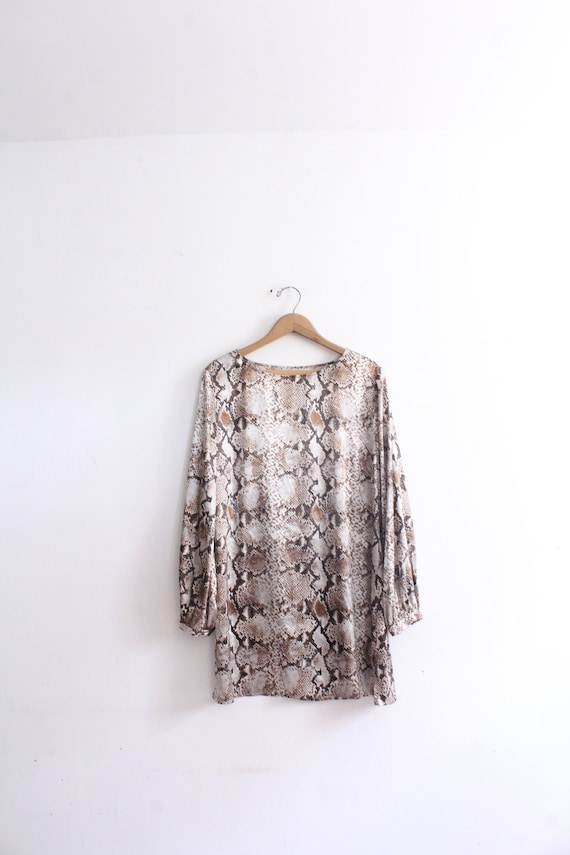 Satin Snakeskin 90s Mini Dress
