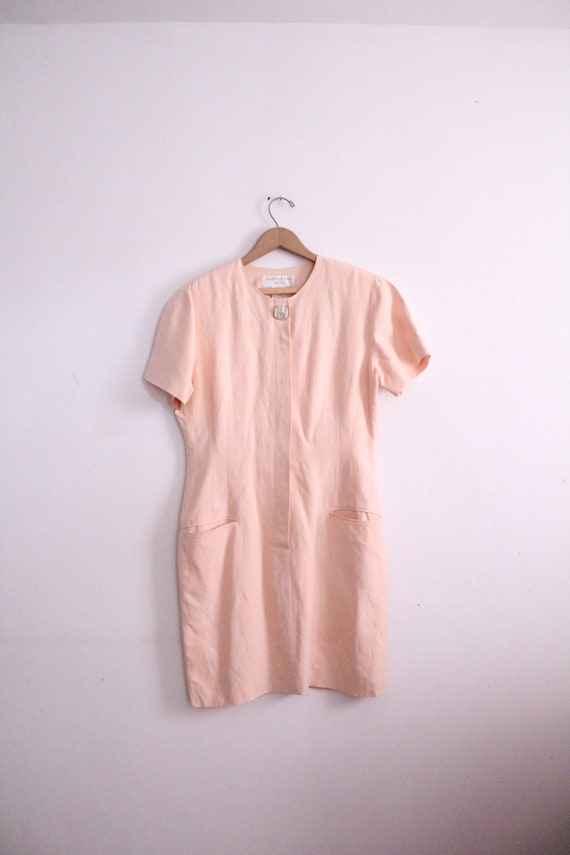 Pale Pink Minimal 90s Tea Dress