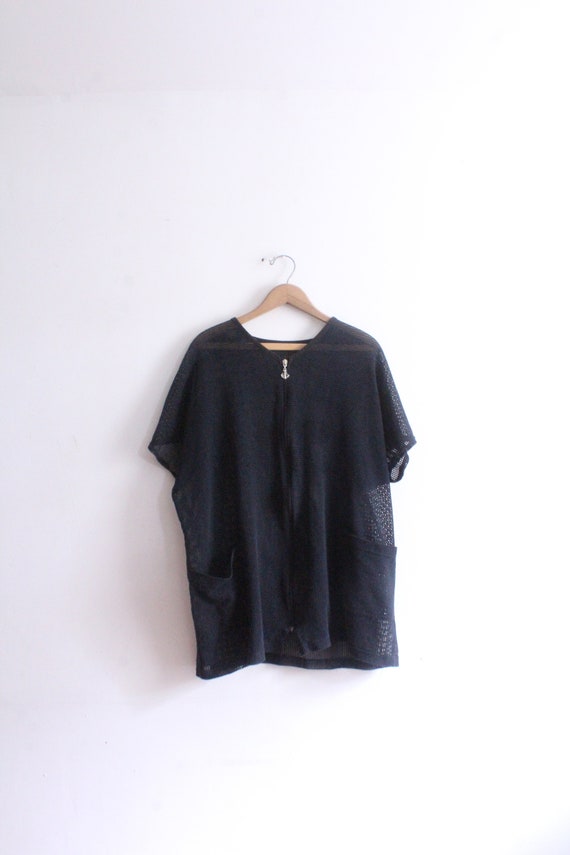 Black Beach Mesh Shirt Jacket