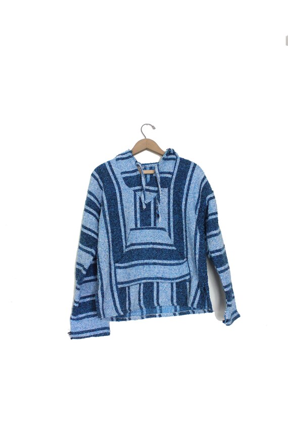 Blue Striped 90s Baja Hoodie - Etsy