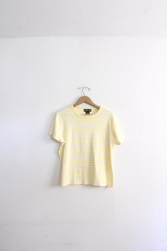 Yellow Striped Basic Tee - image 1