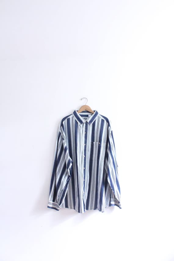 Blue Striped 90s Button Down Shirt