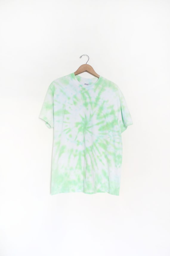 Lime Green 90s Tie Dye Tee