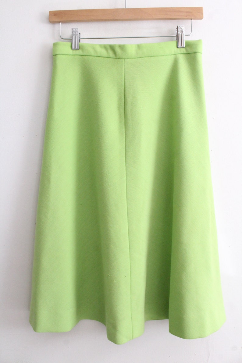 Lime Green 70s Full Midi Skirt - Etsy
