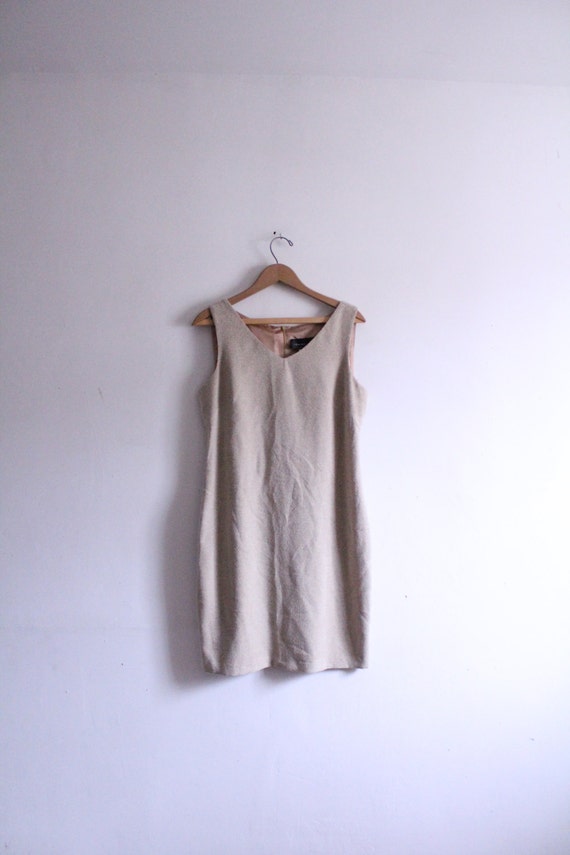 Minimal Beige 90s Mini Dress