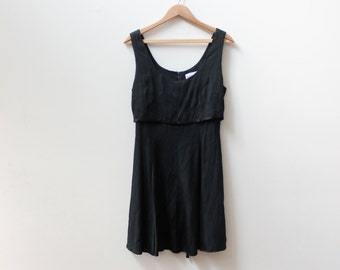 Little Black 90s Button Dress