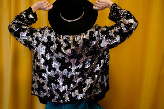 Black and Silver Sequin Jacket