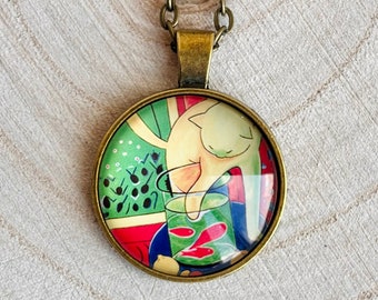 Art Bijoux  Pendant Matisse *Cat and red fishes*