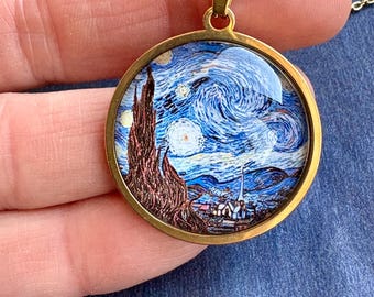 Gold steel  Pendant Van Gogh *The Starry Night* - limited edition