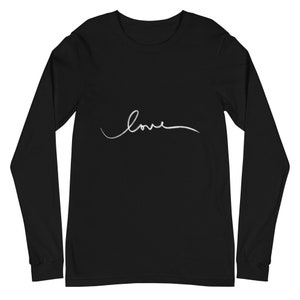 Love Camiseta minimalista unisex de manga larga