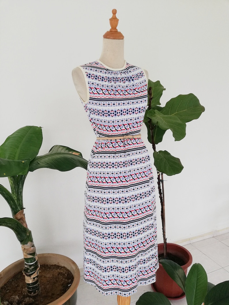 Modern Tribal Print Sleeveless Dress