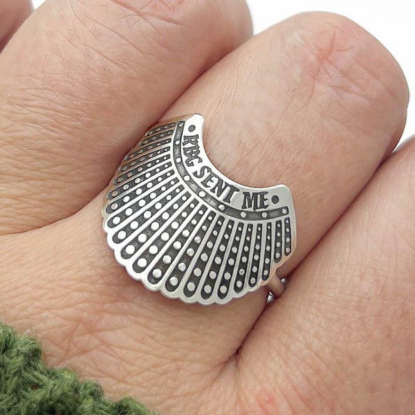 RBG Sent Me Ring – Silver, Brass, or Bronze Dissent Collar | Women’s Rights Jewelry