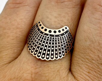 Shield Ring | Bronze | Feminist Protest Jewelry Inspired by RBG Dissent Collar | Feminist Jewelry | Women’s Rights | My Body My Choice