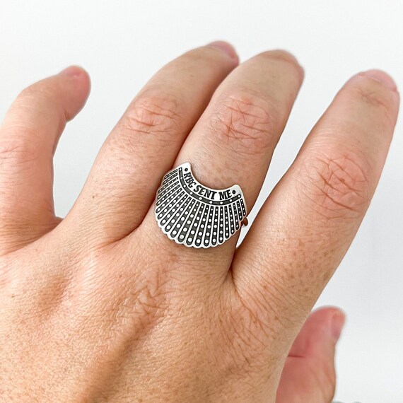 RBG Sent Me Ring | Sterling Silver Dissent Collar | Women’s Rights Jewelry