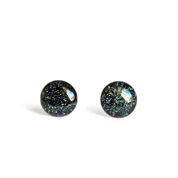 black sparkly stud earrings