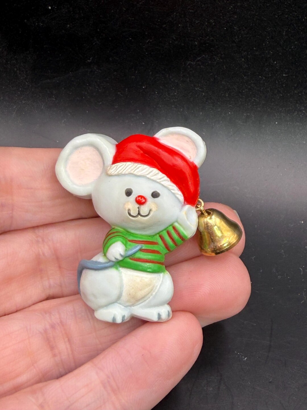 Vintage 1980’s Hallmark Mouse Christmas Hat With Bell Brooch: Holiday ...