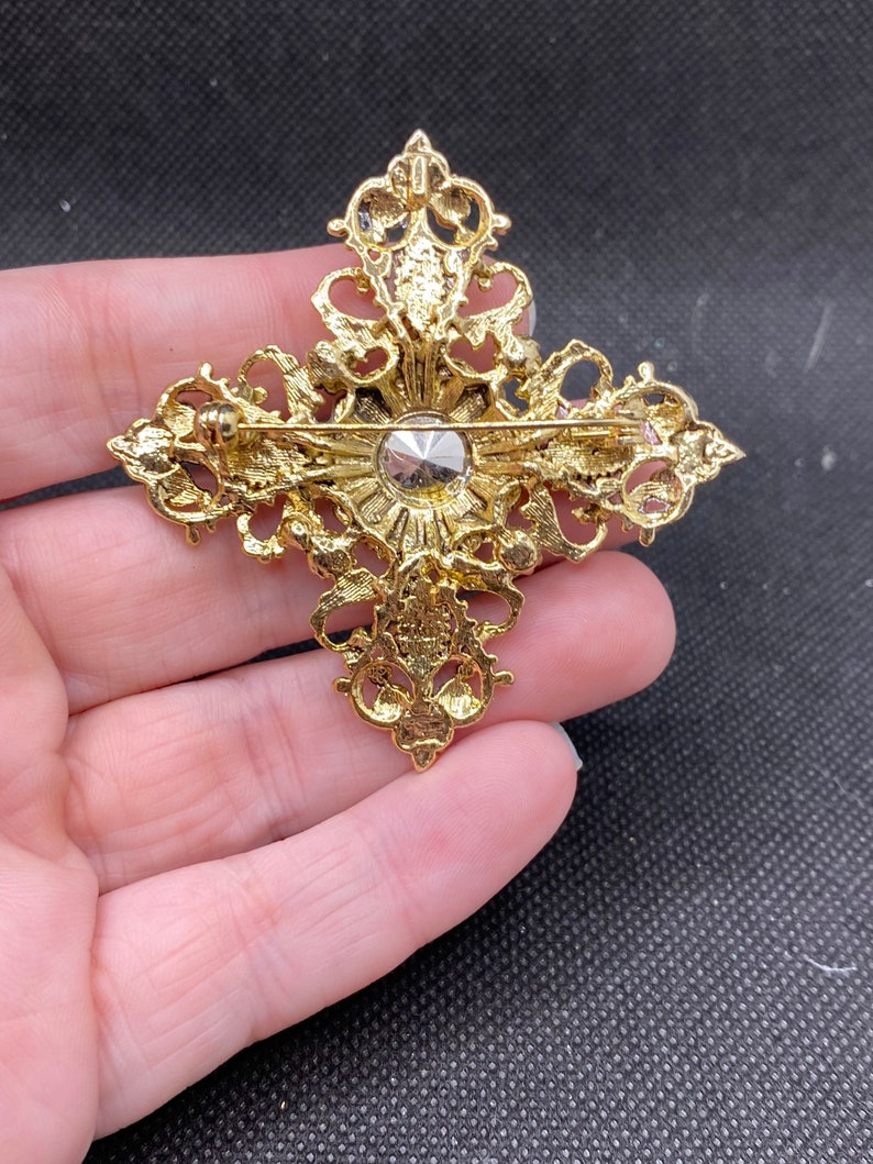 Vintage Large Rhinestone Royal Renaissance Pin Statement Piece - Etsy