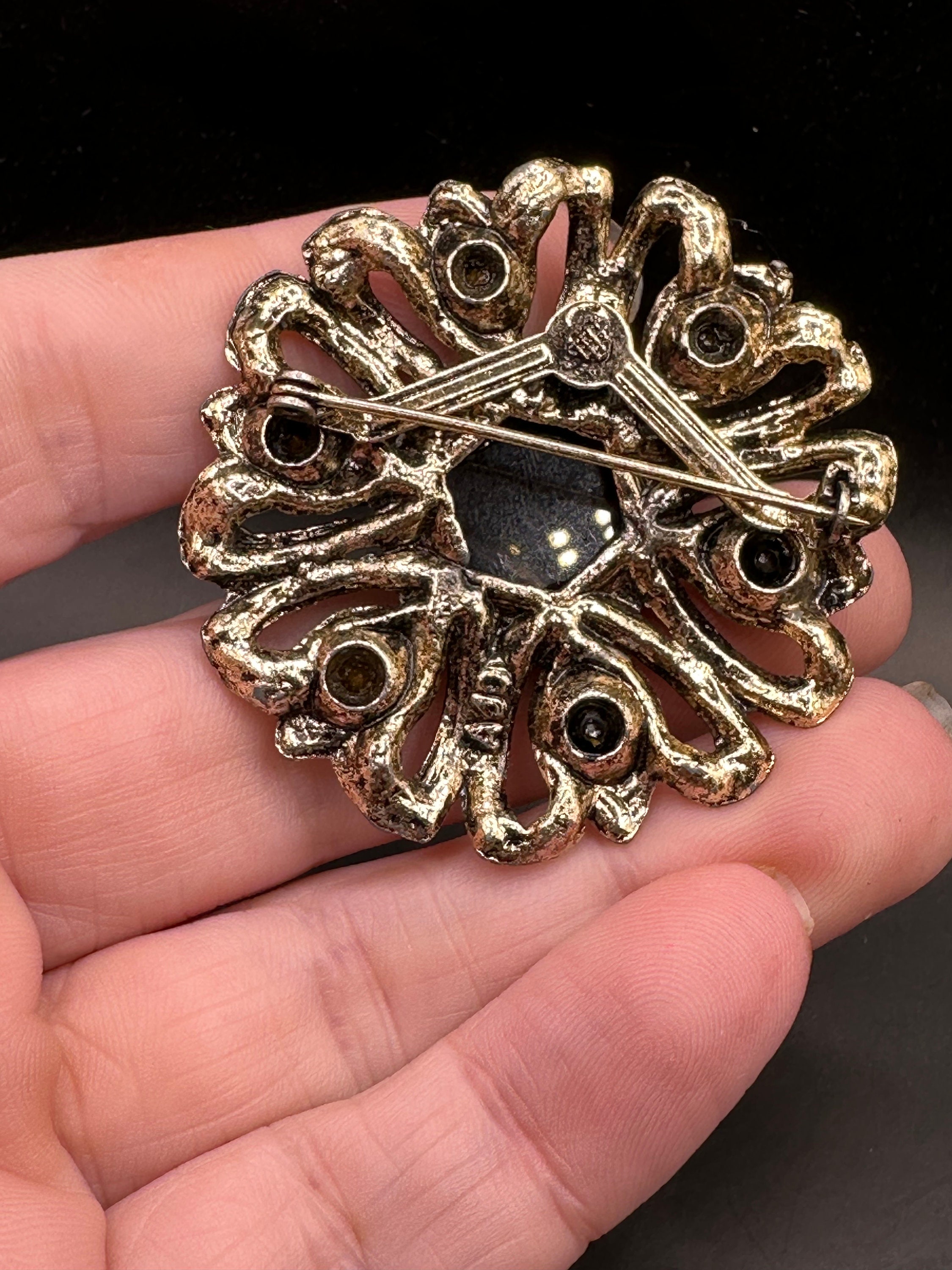 Vintage Regal Renaissance Style Rhinestone Pin by AJC - Etsy