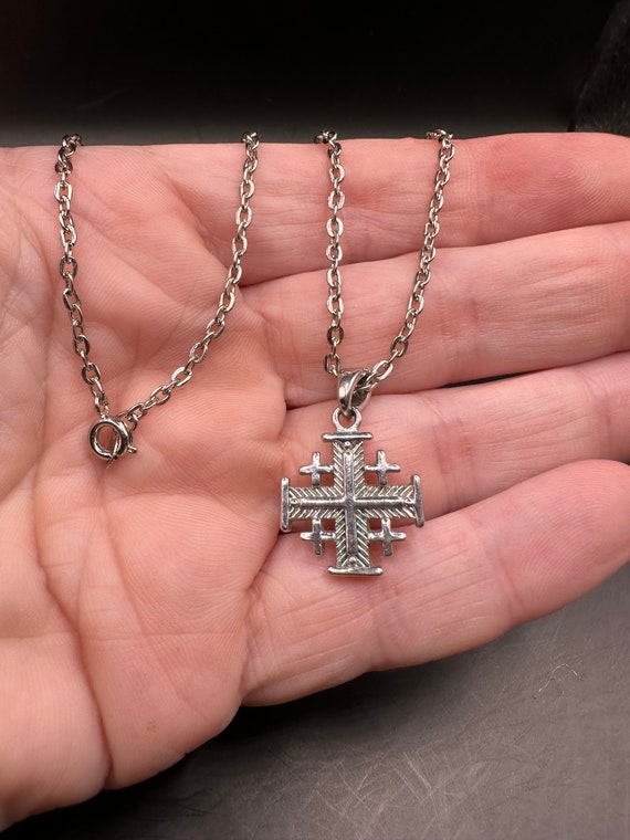 Vintage Jerusalem Cross Necklace - image 1
