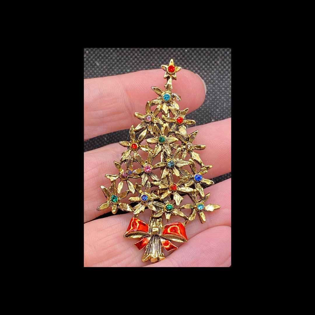 Vintage Christmas Tree Pin Etsy