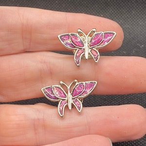 Vintage Pair of Enamel Butterfly Scatter Pins
