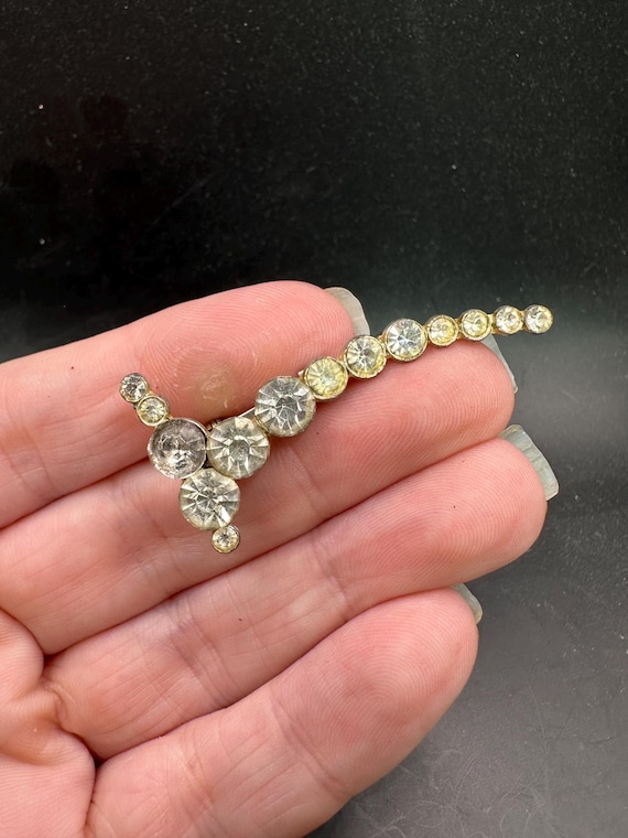Vintage Rhinestone Checkmark Pin