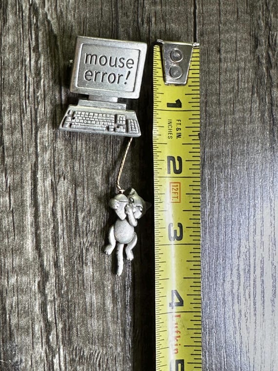 Vintage Cat Playing with Computer Mouse Pin by JJ - image 5