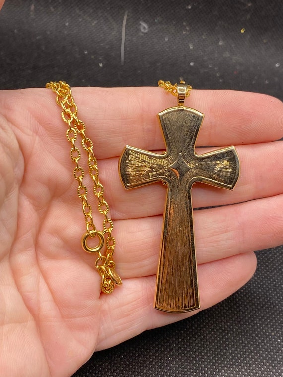 Vintage Large Cross Necklace by Avon - image 3
