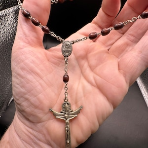 Vintage Rosary style beads short length to hold in hand with Crucifix