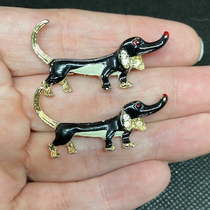 Pair of Vintage dachshund wiener dog or hound dog Scatter Pins