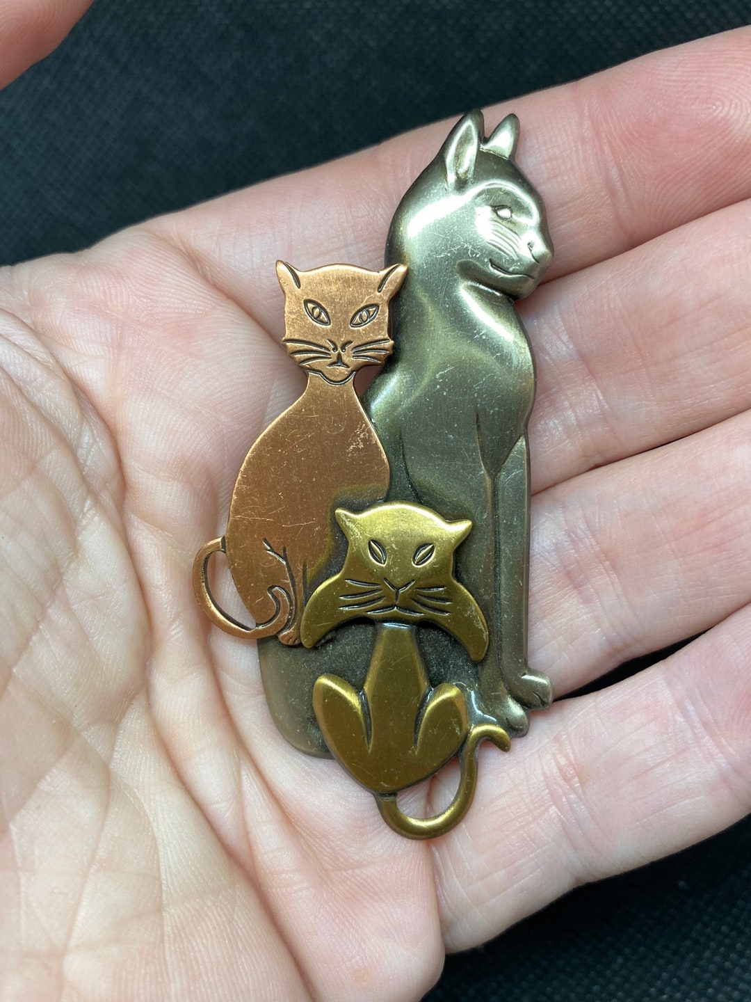 Vintage Cat Pin - Etsy