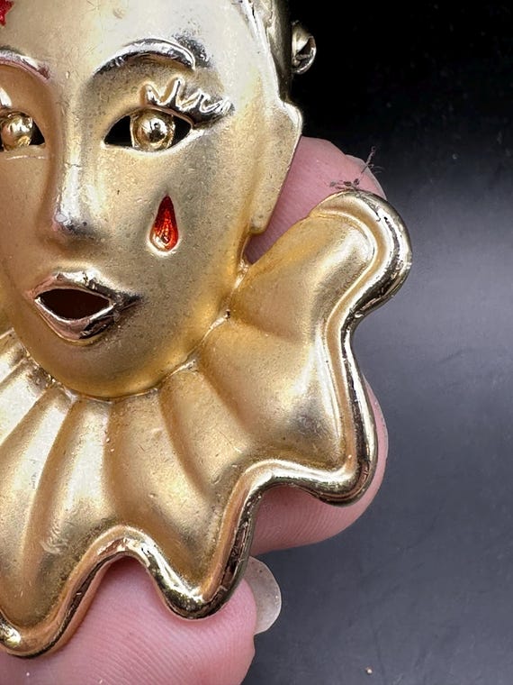Vintage French Style Crying Tears Enamel Clown Pin - Etsy