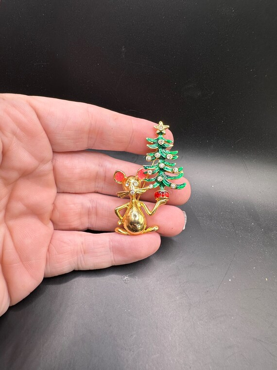 Vintage Christmas Tree Mouse Pin - image 2