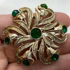 Vintage Art  Nouveau Floral Pin Lily Large Statement Piece
